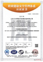 職業健康安全管理體係認證證書